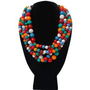 Imani - Elegant Cracked Multi Color Buffalo Horn Necklace